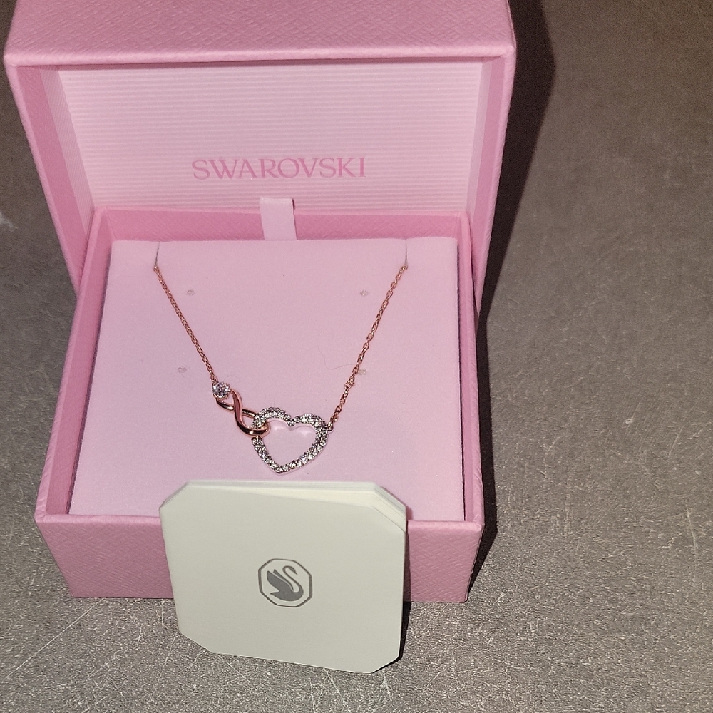 Swarovski Hyperbola setInfinity and heart, Rose Gold and Silver